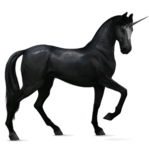 unicórnio de passeio preto