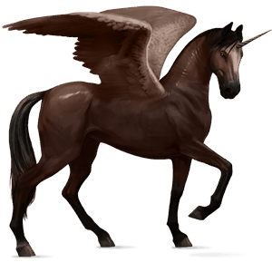 unicórnio alado de passeio irish sport horse castanho sangue