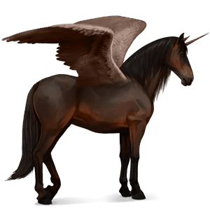 unicórnio alado de passeio tennessee walker castanho escuro