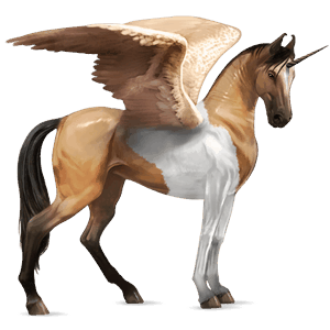 unicórnio alado de passeio akhal-teke castanho sangue