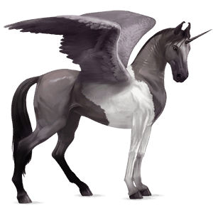 unicórnio alado de passeio akhal-teke lobuno