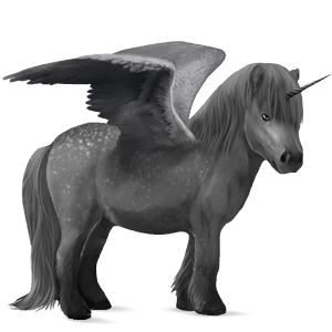 pônei-unicórnio alado  tobiano palomino
