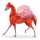 cavalo errante dos pássaros flamingo